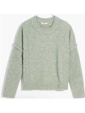 Madewell Soft Knit Crewneck Sweater in Sage Green Size 2X